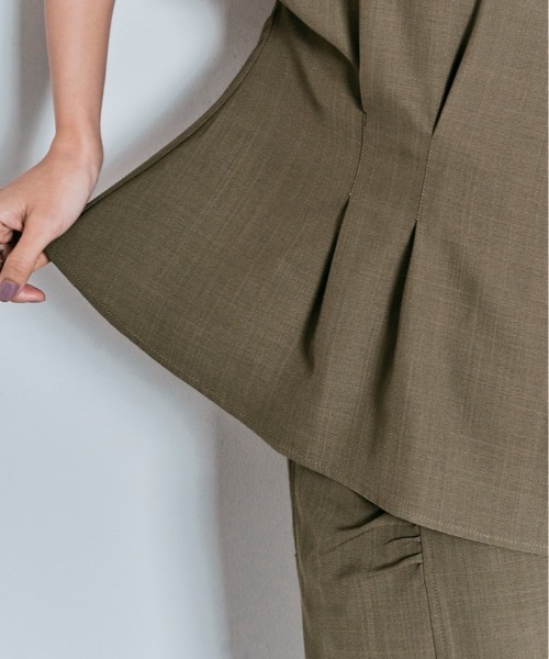 W:Huku（フーク）の「【W:Huku / メランジツイル】ぺプラム ブラウス（シャツ/ブラウス・レディース・チャコール/ブラウン/ブラック/オフホワイト・FREE）」の15枚目の写真