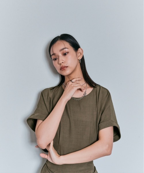 W:Huku（フーク）の「【W:Huku / メランジツイル】ぺプラム ブラウス（シャツ/ブラウス・レディース・チャコール/ブラウン/ブラック/オフホワイト・FREE）」の14枚目の写真