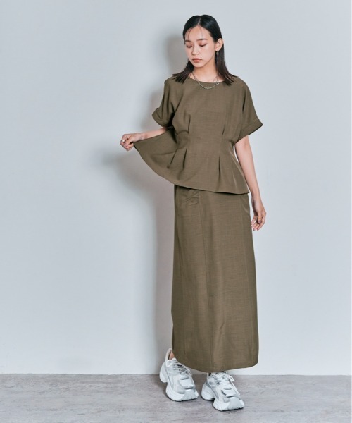 W:Huku（フーク）の「【W:Huku / メランジツイル】ぺプラム ブラウス（シャツ/ブラウス・レディース・チャコール/ブラウン/ブラック/オフホワイト・FREE）」の22枚目の写真