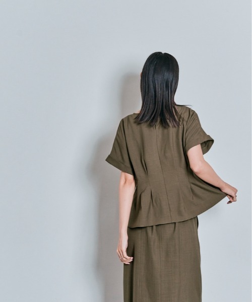 W:Huku（フーク）の「【W:Huku / メランジツイル】ぺプラム ブラウス（シャツ/ブラウス・レディース・チャコール/ブラウン/ブラック/オフホワイト・FREE）」の19枚目の写真