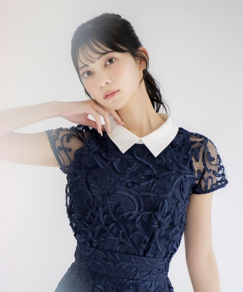 NOELA(ノエラ)の「コード刺繍ブラウス(シャツ/ブラウス・レディース・ネイビー/オフホワイト・フリー)」の2枚目の写真