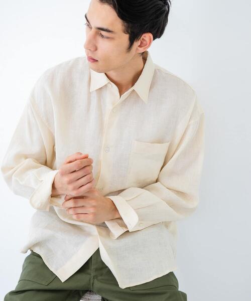 URBAN RESEARCH(アーバンリサーチ)の「LINEN LONG-SLEEVE SHIRTS(シャツ/ブラウス・メンズ・オフホワイト/カーキ/ネイビー/スミクロ・SMALL/MEDIUM/LARGE)」の5枚目の写真