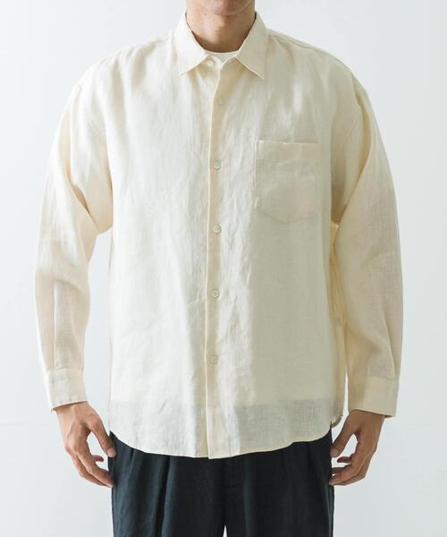 URBAN RESEARCH(アーバンリサーチ)の「LINEN LONG-SLEEVE SHIRTS(シャツ/ブラウス・メンズ・オフホワイト/カーキ/ネイビー/スミクロ・SMALL/MEDIUM/LARGE)」の10枚目の写真