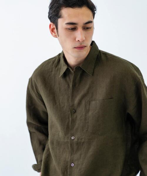 URBAN RESEARCH(アーバンリサーチ)の「LINEN LONG-SLEEVE SHIRTS(シャツ/ブラウス・メンズ・オフホワイト/カーキ/ネイビー/スミクロ・SMALL/MEDIUM/LARGE)」の16枚目の写真