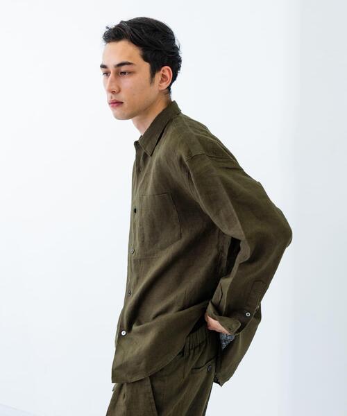 URBAN RESEARCH(アーバンリサーチ)の「LINEN LONG-SLEEVE SHIRTS(シャツ/ブラウス・メンズ・オフホワイト/カーキ/ネイビー/スミクロ・SMALL/MEDIUM/LARGE)」の20枚目の写真