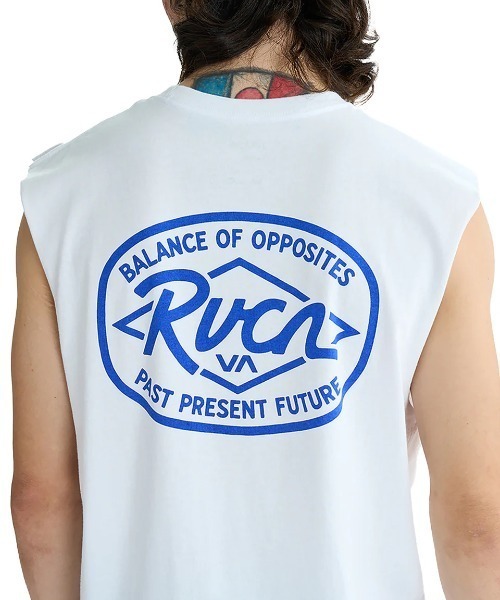 RVCA(ルーカ)の「RVCA メンズ RANCH SEA TT タンクトップ 【2025年夏モデル】/ルーカバックプリントノースリーブマッスルタンク(タンクトップ・メンズ・スミクロ/ホワイト/ブラック/オリーブ/ライトブルー・MEDIUM/LARGE/X-LARGE/SMALL)」の2枚目の写真
