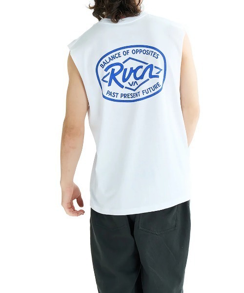 RVCA(ルーカ)の「RVCA メンズ RANCH SEA TT タンクトップ 【2025年夏モデル】/ルーカバックプリントノースリーブマッスルタンク(タンクトップ・メンズ・スミクロ/ホワイト/ブラック/オリーブ/ライトブルー・MEDIUM/LARGE/X-LARGE/SMALL)」の6枚目の写真