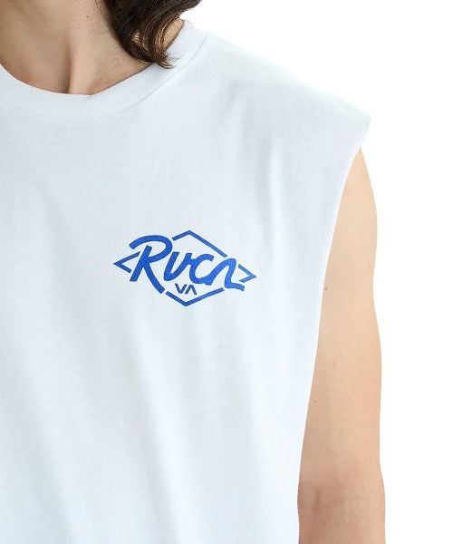 RVCA(ルーカ)の「RVCA メンズ RANCH SEA TT タンクトップ 【2025年夏モデル】/ルーカバックプリントノースリーブマッスルタンク(タンクトップ・メンズ・スミクロ/ホワイト/ブラック/オリーブ/ライトブルー・MEDIUM/LARGE/X-LARGE/SMALL)」の8枚目の写真