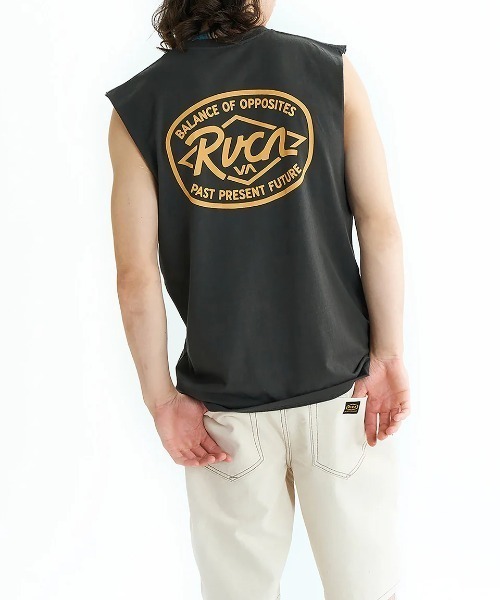 RVCA(ルーカ)の「RVCA メンズ RANCH SEA TT タンクトップ 【2025年夏モデル】/ルーカバックプリントノースリーブマッスルタンク(タンクトップ・メンズ・スミクロ/ホワイト/ブラック/オリーブ/ライトブルー・MEDIUM/LARGE/X-LARGE/SMALL)」の16枚目の写真