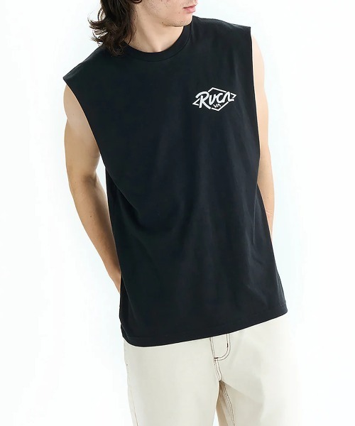 RVCA(ルーカ)の「RVCA メンズ RANCH SEA TT タンクトップ 【2025年夏モデル】/ルーカバックプリントノースリーブマッスルタンク(タンクトップ・メンズ・スミクロ/ホワイト/ブラック/オリーブ/ライトブルー・MEDIUM/LARGE/X-LARGE/SMALL)」の14枚目の写真