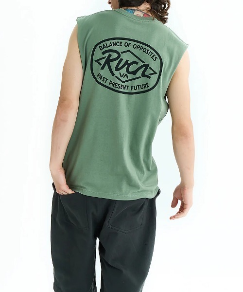 RVCA(ルーカ)の「RVCA メンズ RANCH SEA TT タンクトップ 【2025年夏モデル】/ルーカバックプリントノースリーブマッスルタンク(タンクトップ・メンズ・スミクロ/ホワイト/ブラック/オリーブ/ライトブルー・MEDIUM/LARGE/X-LARGE/SMALL)」の21枚目の写真