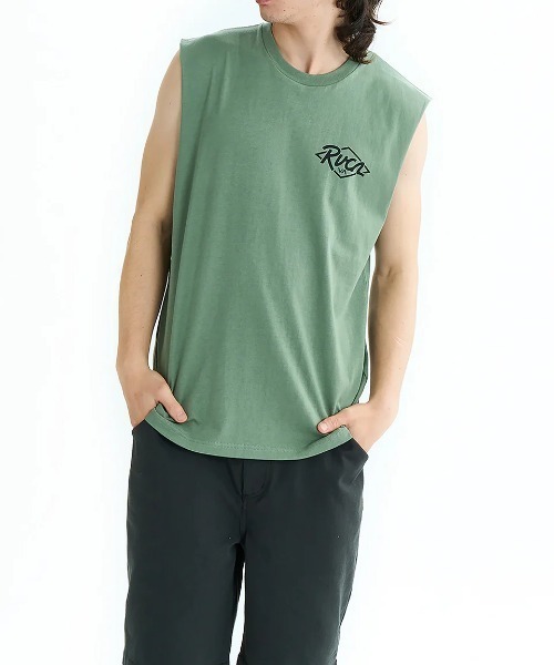 RVCA(ルーカ)の「RVCA メンズ RANCH SEA TT タンクトップ 【2025年夏モデル】/ルーカバックプリントノースリーブマッスルタンク(タンクトップ・メンズ・スミクロ/ホワイト/ブラック/オリーブ/ライトブルー・MEDIUM/LARGE/X-LARGE/SMALL)」の22枚目の写真
