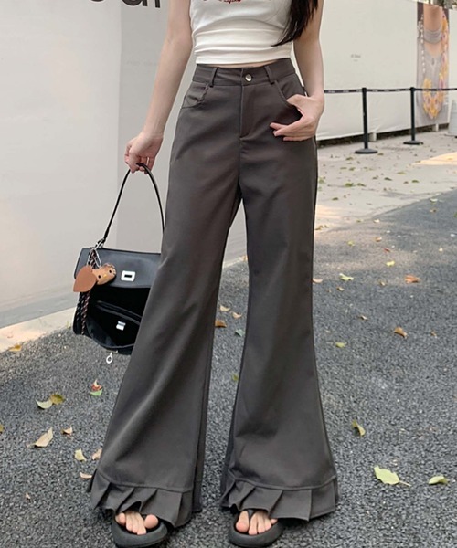 LAFFMO（ラフモ）の「裾プリーツパンツ（その他パンツ・レディース・ブラック/ブルー/グレー/ピンク/ホワイト・L/M）」の4枚目の写真