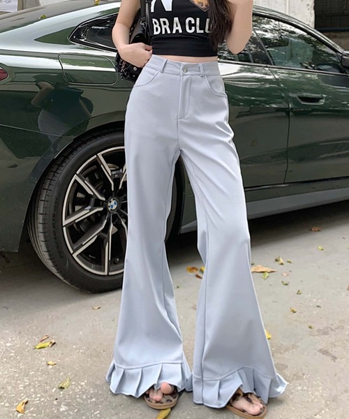 LAFFMO（ラフモ）の「裾プリーツパンツ（その他パンツ・レディース・ブラック/ブルー/グレー/ピンク/ホワイト・L/M）」の5枚目の写真