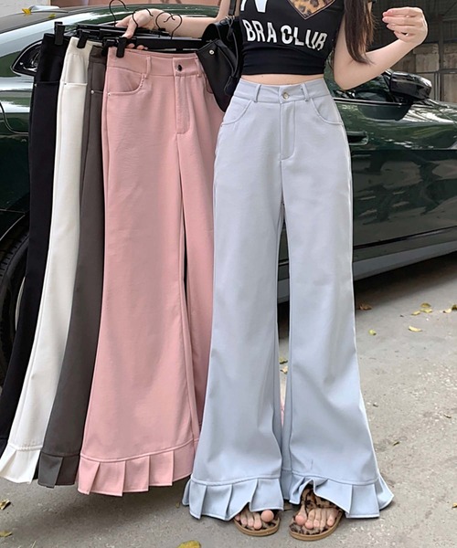 LAFFMO（ラフモ）の「裾プリーツパンツ（その他パンツ・レディース・ブラック/ブルー/グレー/ピンク/ホワイト・L/M）」の9枚目の写真