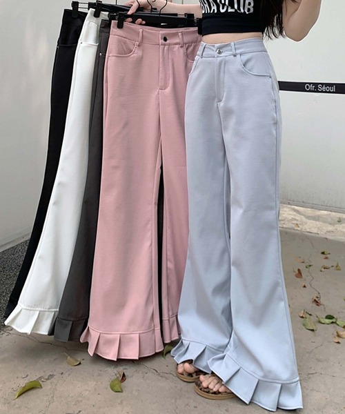 LAFFMO（ラフモ）の「裾プリーツパンツ（その他パンツ・レディース・ブラック/ブルー/グレー/ピンク/ホワイト・L/M）」の10枚目の写真