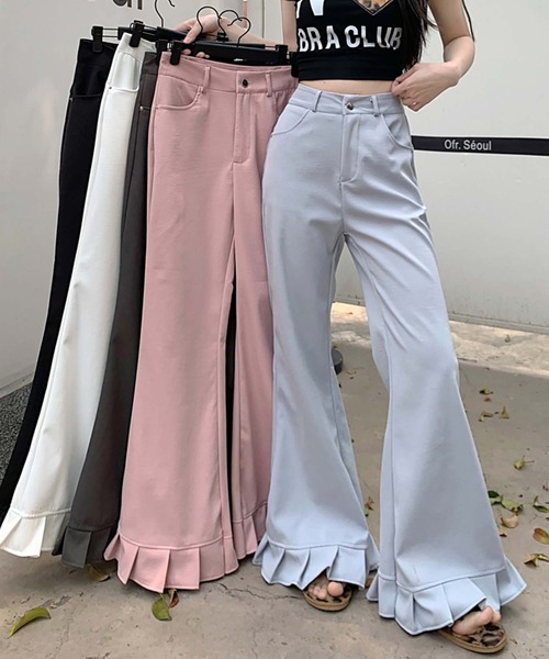 LAFFMO（ラフモ）の「裾プリーツパンツ（その他パンツ・レディース・ブラック/ブルー/グレー/ピンク/ホワイト・L/M）」の11枚目の写真