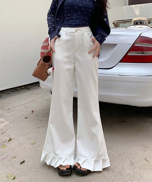 LAFFMO（ラフモ）の「裾プリーツパンツ（その他パンツ・レディース・ブラック/ブルー/グレー/ピンク/ホワイト・L/M）」の6枚目の写真