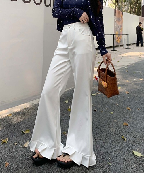 LAFFMO（ラフモ）の「裾プリーツパンツ（その他パンツ・レディース・ブラック/ブルー/グレー/ピンク/ホワイト・L/M）」の8枚目の写真