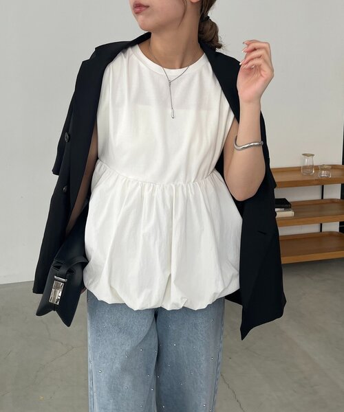 CAPRICIEUX LE'MAGE｜バルーンドッキングTシャツ | Rakuten