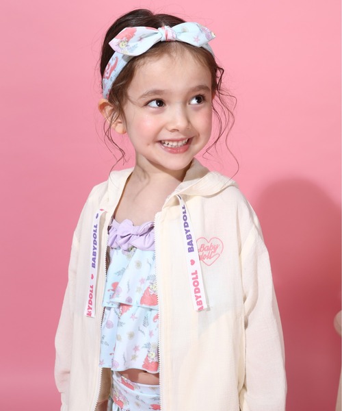 BABYDOLL（ベビードール）の「UVカット パーカー 0508K（パーカー・キッズ・オフホワイト/ベビーピンク/パープル・110cm/120cm/130cm/140cm/90cm/100cm）」の2枚目の写真