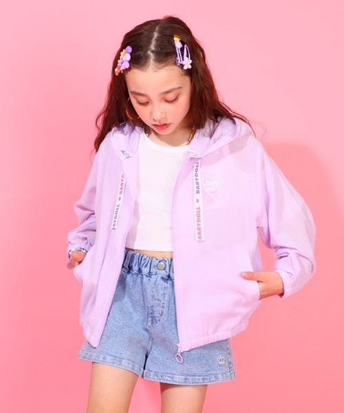 BABYDOLL（ベビードール）の「UVカット パーカー 0508K（パーカー・キッズ・オフホワイト/ベビーピンク/パープル・110cm/120cm/130cm/140cm/90cm/100cm）」の7枚目の写真