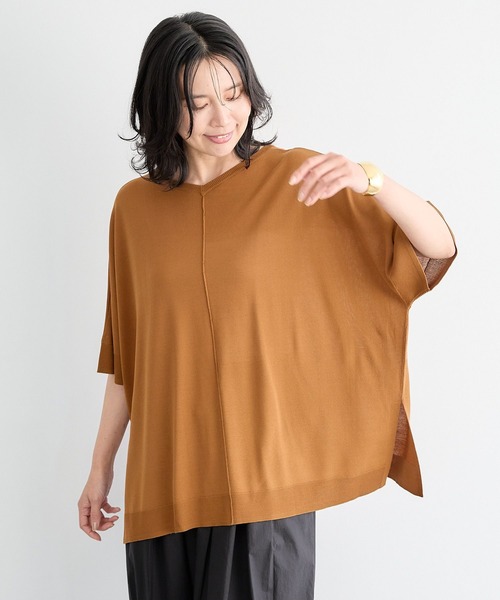 BARNYARDSTORM（バンヤードストーム）の「BARNYARDSTORM / ライトポンチョニット（ニット/セーター・レディース・ブラック/キャメル/ブルー・FREE）」の11枚目の写真