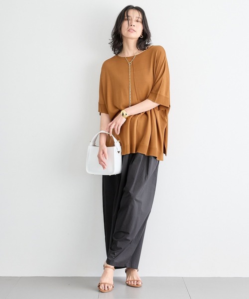 BARNYARDSTORM（バンヤードストーム）の「BARNYARDSTORM / ライトポンチョニット（ニット/セーター・レディース・ブラック/キャメル/ブルー・FREE）」の13枚目の写真