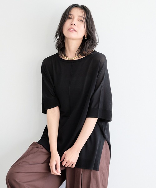 BARNYARDSTORM（バンヤードストーム）の「BARNYARDSTORM / ライトポンチョニット（ニット/セーター・レディース・ブラック/キャメル/ブルー・FREE）」の14枚目の写真