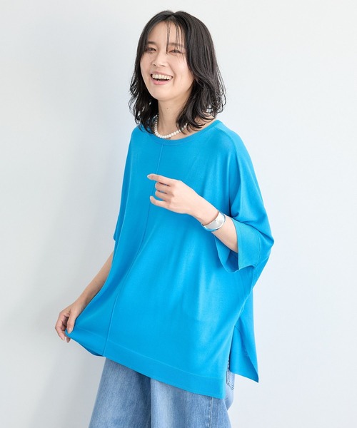 BARNYARDSTORM（バンヤードストーム）の「BARNYARDSTORM / ライトポンチョニット（ニット/セーター・レディース・ブラック/キャメル/ブルー・FREE）」の22枚目の写真