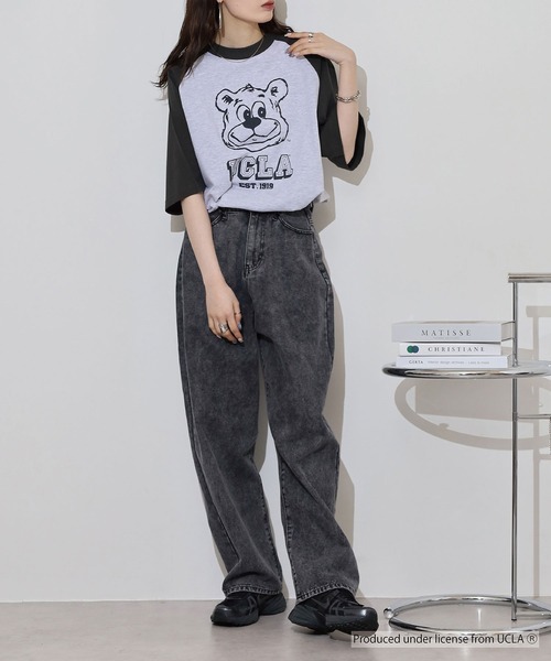UCLA（ユーシーエルエー）の「UCLA OVERSIZED RAGLAN T-SHIRT カレッジ ラグラン（Tシャツ/カットソー・メンズ・スミクロ・L/M）」の9枚目の写真