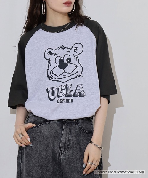 UCLA（ユーシーエルエー）の「UCLA OVERSIZED RAGLAN T-SHIRT カレッジ ラグラン（Tシャツ/カットソー・メンズ・スミクロ・L/M）」の6枚目の写真