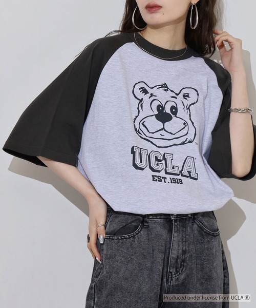 UCLA（ユーシーエルエー）の「UCLA OVERSIZED RAGLAN T-SHIRT カレッジ ラグラン（Tシャツ/カットソー・メンズ・スミクロ・L/M）」の8枚目の写真