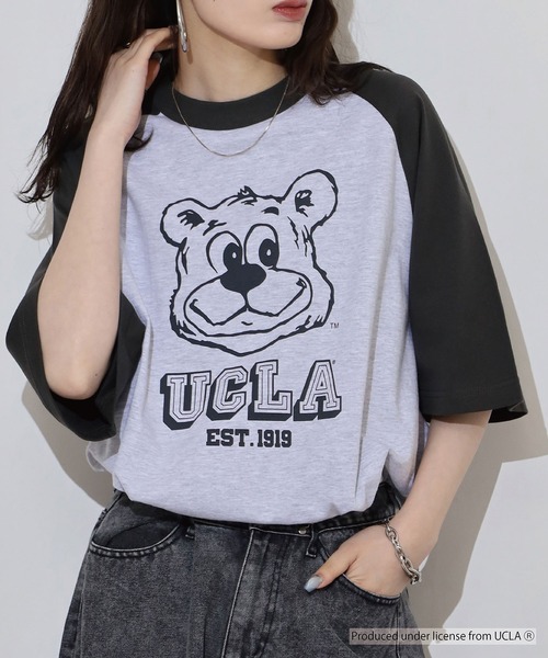 UCLA（ユーシーエルエー）の「UCLA OVERSIZED RAGLAN T-SHIRT カレッジ ラグラン（Tシャツ/カットソー・メンズ・スミクロ・L/M）」の4枚目の写真