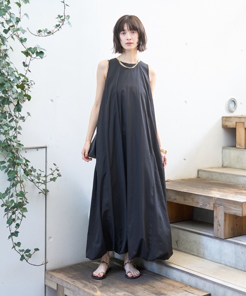 Rouge vif（ルージュヴィフ）の「ノースリーブ バルーンワンピース（ワンピース・レディース・ブラック/ブラウン・36/38）」の9枚目の写真