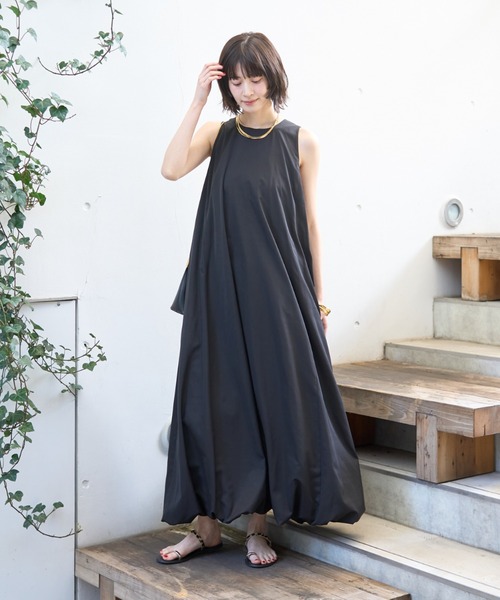 Rouge vif（ルージュヴィフ）の「ノースリーブ バルーンワンピース（ワンピース・レディース・ブラック/ブラウン・36/38）」の10枚目の写真