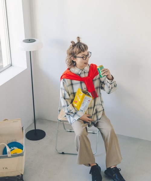 GLOBAL WORK(グローバルワーク)の「バヤコさんコラボ/イージーケアワイドパンツ/313978(その他パンツ・レディース・ベージュ/ブラック/ライトブルー・LARGE/PM/MEDIUM/PL)」の20枚目の写真