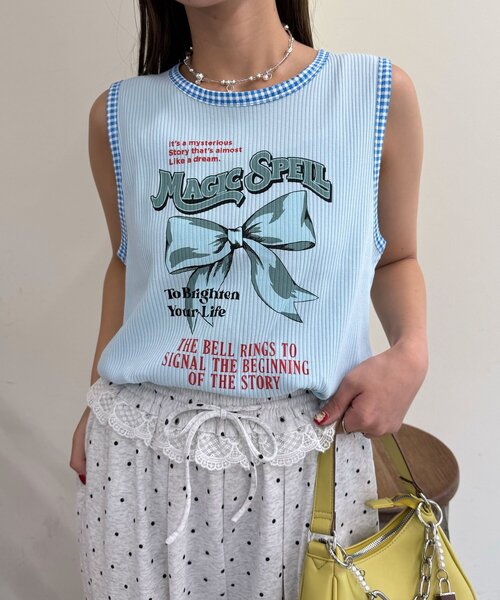 HELLO.SANFRANCISCO（ハローサンフランシスコ）の「【HELLO.SANFRANCISCO/ハローサンフランシスコ】アソート柄レオパードパイピングタンク（キャミソール・レディース・イエロー/オフホワイト/オレンジ/サックスブルー・ONE SIZE）」の17枚目の写真