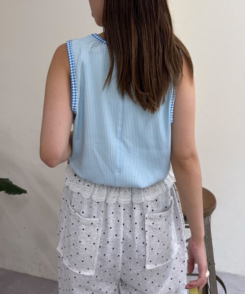 HELLO.SANFRANCISCO（ハローサンフランシスコ）の「【HELLO.SANFRANCISCO/ハローサンフランシスコ】アソート柄レオパードパイピングタンク（キャミソール・レディース・イエロー/オフホワイト/オレンジ/サックスブルー・ONE SIZE）」の20枚目の写真