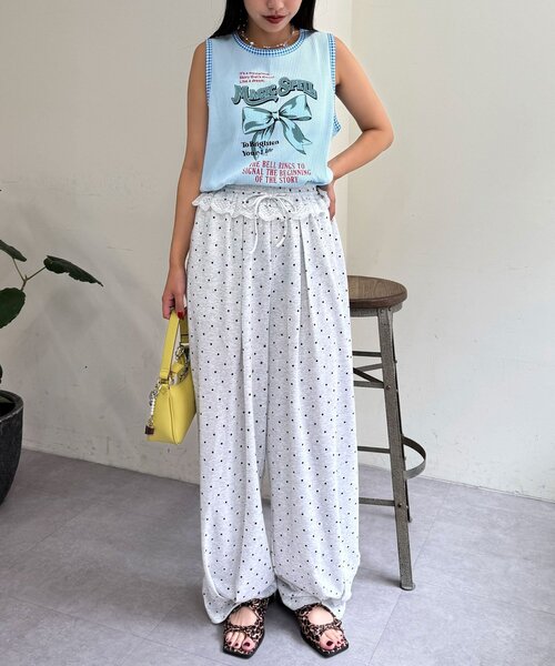 HELLO.SANFRANCISCO（ハローサンフランシスコ）の「【HELLO.SANFRANCISCO/ハローサンフランシスコ】アソート柄レオパードパイピングタンク（キャミソール・レディース・イエロー/オフホワイト/オレンジ/サックスブルー・ONE SIZE）」の21枚目の写真