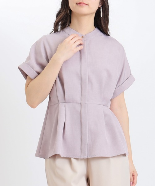 TRUDEA（トルディア）の「ドライタッチペプラムブラウス（シャツ/ブラウス・レディース・チャコールグレー/グレイッシュベージュ/ラベンダー・MEDIUM/LARGE）」の8枚目の写真