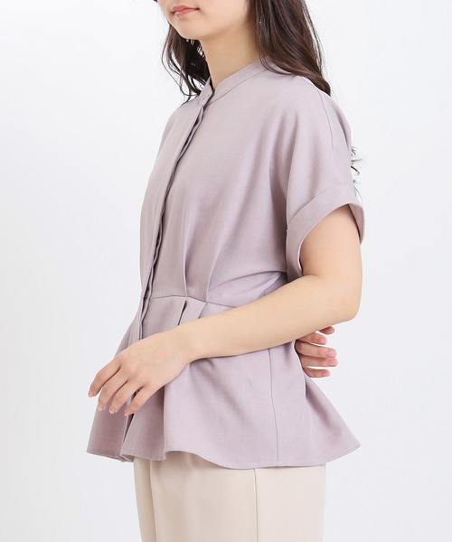 TRUDEA（トルディア）の「ドライタッチペプラムブラウス（シャツ/ブラウス・レディース・チャコールグレー/グレイッシュベージュ/ラベンダー・MEDIUM/LARGE）」の7枚目の写真