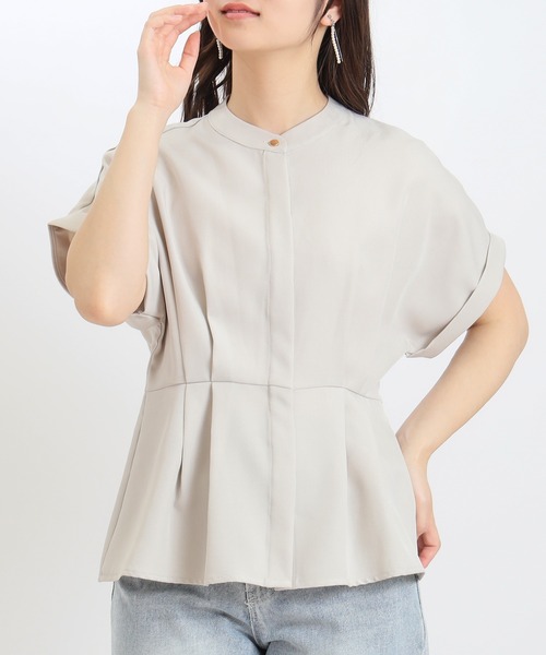 TRUDEA（トルディア）の「ドライタッチペプラムブラウス（シャツ/ブラウス・レディース・チャコールグレー/グレイッシュベージュ/ラベンダー・MEDIUM/LARGE）」の22枚目の写真