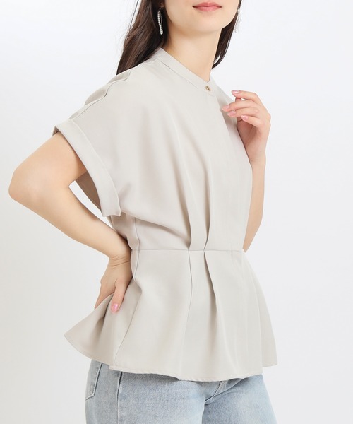 TRUDEA（トルディア）の「ドライタッチペプラムブラウス（シャツ/ブラウス・レディース・チャコールグレー/グレイッシュベージュ/ラベンダー・MEDIUM/LARGE）」の19枚目の写真