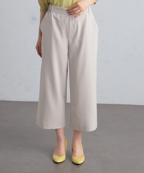 GALLORIA（ギャローリア）の「【キレメクパンツ】２wayストレッチ　さらっと快適　麻調ワイドパンツ（その他パンツ・レディース・ライトベージュ/ブラック/ネイビー/ライトブルー・LL/S/M/L）」の4枚目の写真