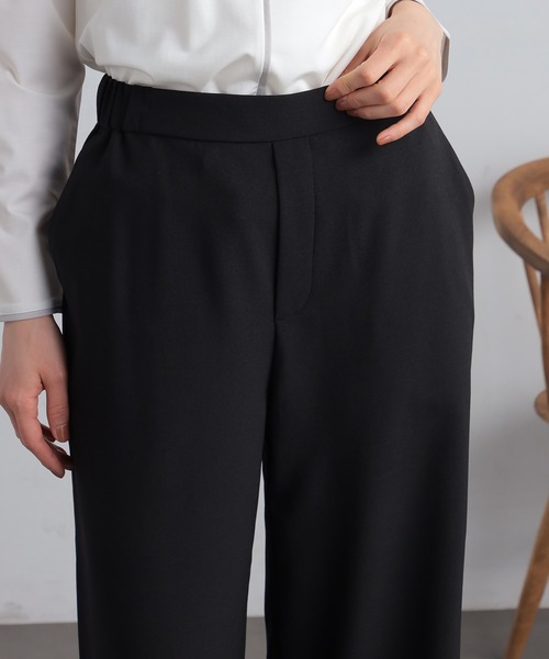 GALLORIA（ギャローリア）の「【キレメクパンツ】２wayストレッチ　さらっと快適　麻調ワイドパンツ（その他パンツ・レディース・ライトベージュ/ブラック/ネイビー/ライトブルー・LL/S/M/L）」の6枚目の写真