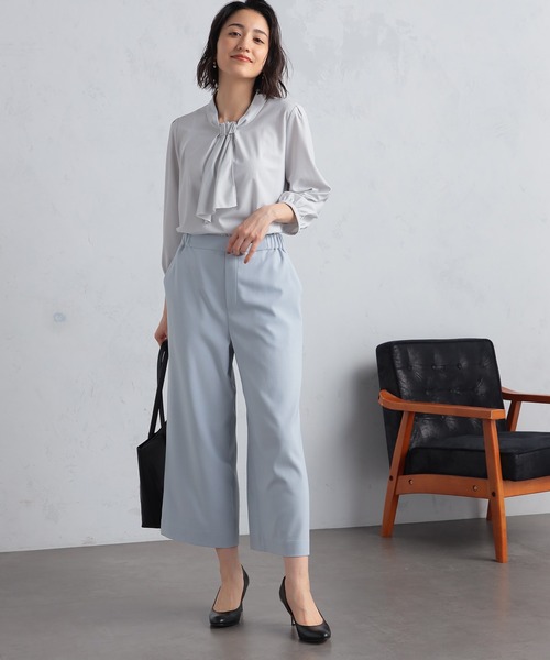 GALLORIA（ギャローリア）の「【キレメクパンツ】２wayストレッチ　さらっと快適　麻調ワイドパンツ（その他パンツ・レディース・ライトベージュ/ブラック/ネイビー/ライトブルー・LL/S/M/L）」の16枚目の写真