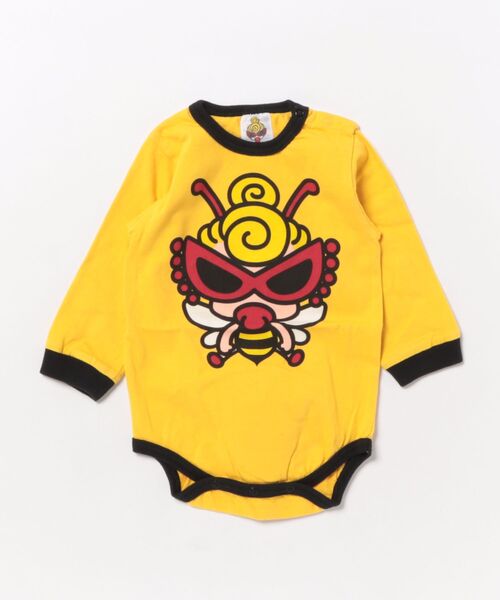 HYSTERIC MINI（ヒステリックミニ）の「LITTLE BEE しっぽ付き 長袖ロンパース（ロンパース・キッズ・イエロー/ブラック/ホワイト・70）」の3枚目の写真