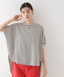 THE SHOP TK  | ポンチボリュームプルオーバー【体型カバー/洗える/しわになりにくい】(Tシャツ/カットソー)