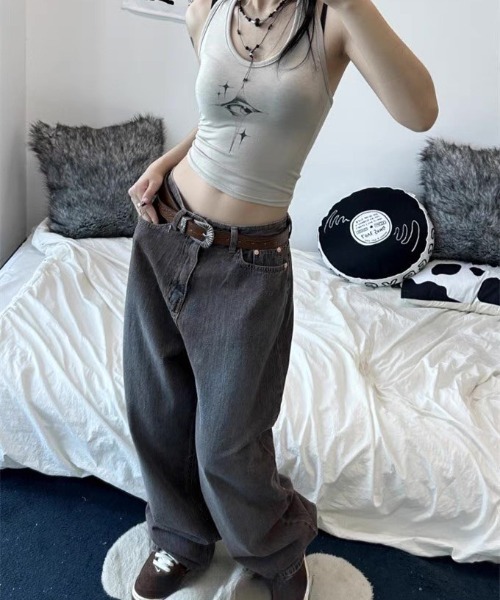 VIBGYOR（ヴィブジョー）の「【LAMPOON】アイプリントホルタータンクトップ（タンクトップ・レディース・ベージュ/ブラック・LARGE/MEDIUM）」の10枚目の写真